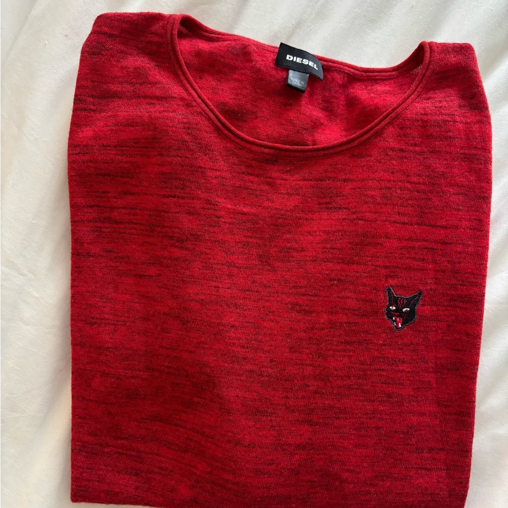 VINTAGE Diesel Long Sleeve Crew Neck with Embroidered Panther